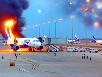 Avión se incendia al despegar del aeropuerto de Delhi: video